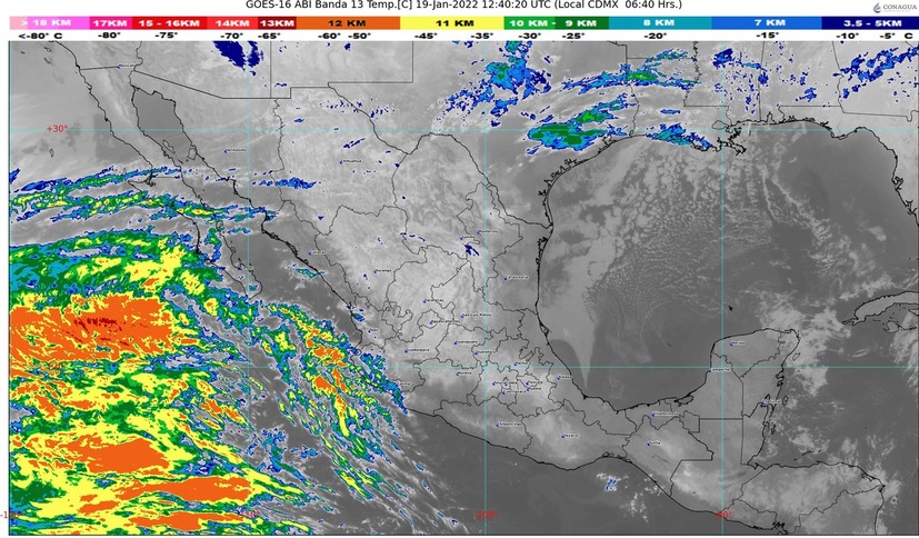 Un nuevo Frente Frío ingresará al país este día por la noche; hoy no habrá lluvias para Sinaloa