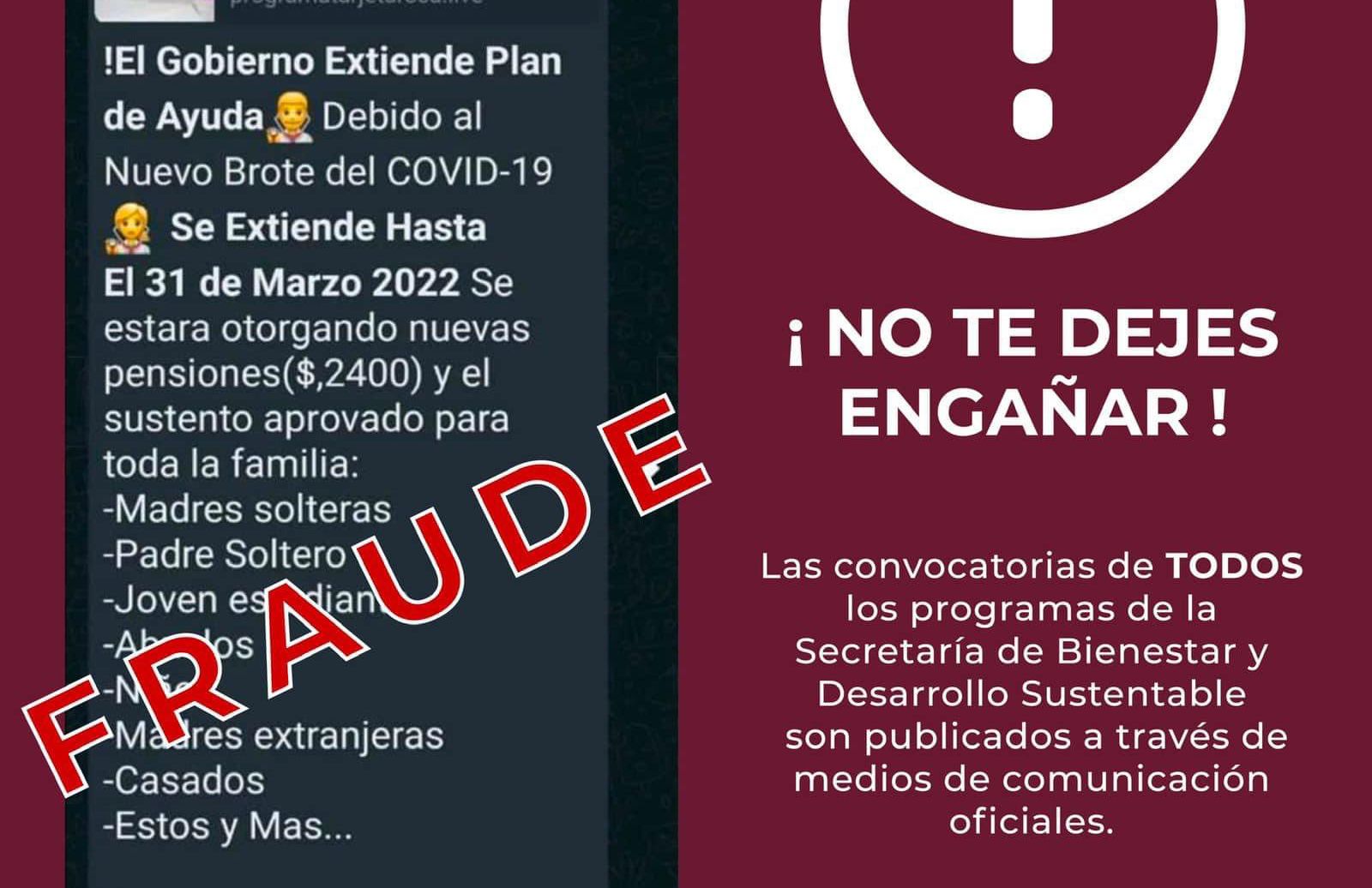 ¡Alerta! Circula falso mensaje sobre supuesto apoyo de gobierno