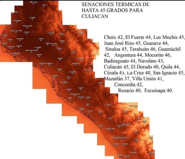 Pronostican un calor ‘infernal’ para Sinaloa; Culiacán alcanzará sensación térmica de 46 grados