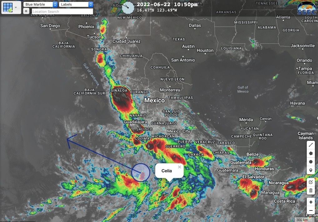 Este viernes Celia será huracán categoría 1, aumentan las lluvias para seis estados, entre ellos Sinaloa