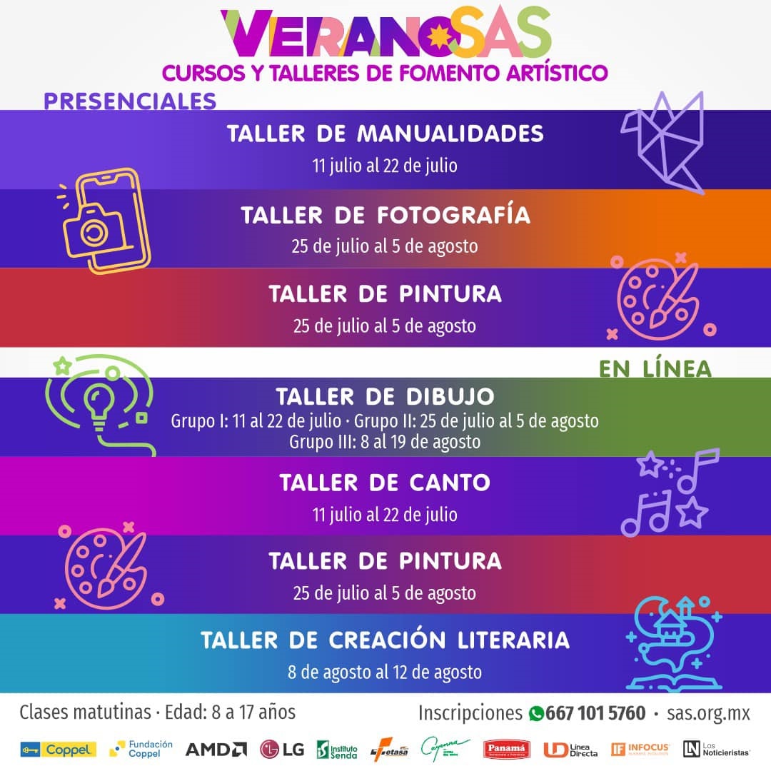 Aprende pintura, dibujo, escritura, fotografía o canto con los Cursos de Verano SAS para niñas, niños y jóvenes