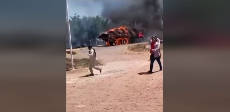 (VIDEO) ¡Héroe sin capa! Chofer conduce camión en llamas para alejarlo de zona poblada, en Culiacán