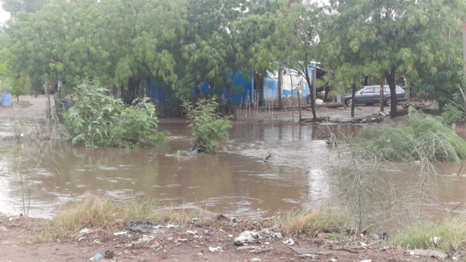 Fueron 108 milímetros de lluvia los que cayeron en Guasave; se desborda el dren San Joachín