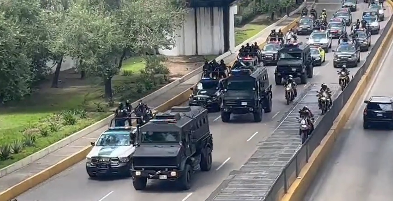 En gran convoy de seguridad, trasladan a ‘chapitos’ detenidos en choque armado en Topilejo (videos)