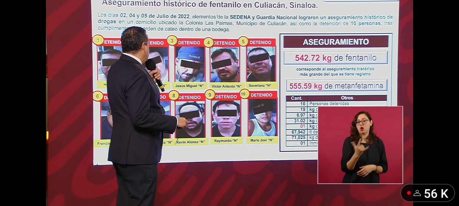Vinculan a proceso a los 10 detenidos en narcobodega del histórico decomiso de fentanilo en Culiacán