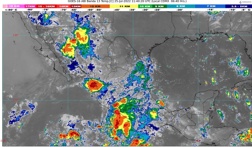 Se esperan lluvias muy fuertes, que irían desde los 50 y hasta los 75 milímetros, para algunas zonas de Sinaloa, dice el SMN