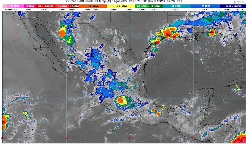 Lluvias fuertes se esperan este día para Sinaloa, así como que el termómetro siga rondando los 45 grados, dice el SMN