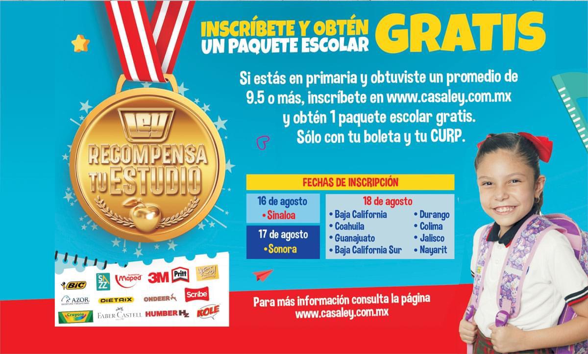 ¡Alista tu boleta! Casa Ley dará útiles escolares gratis a alumnos destacados