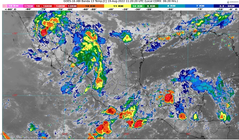 Lluvias en Sinaloa serán hoy de entre 50 y 75 milímetros, pero sólo sobre algunos puntos del estado