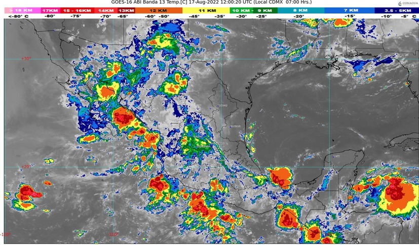 Continúa el pronóstico de lluvias intensas para algunas zonas de Sinaloa; caerían de 75 a 150 milímetros