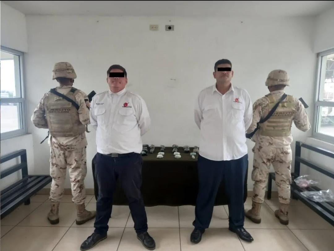 Llevaban fentanilo oculto en un florero; detienen en Sonora a dos operadores de autobús procedentes de Los Mochis