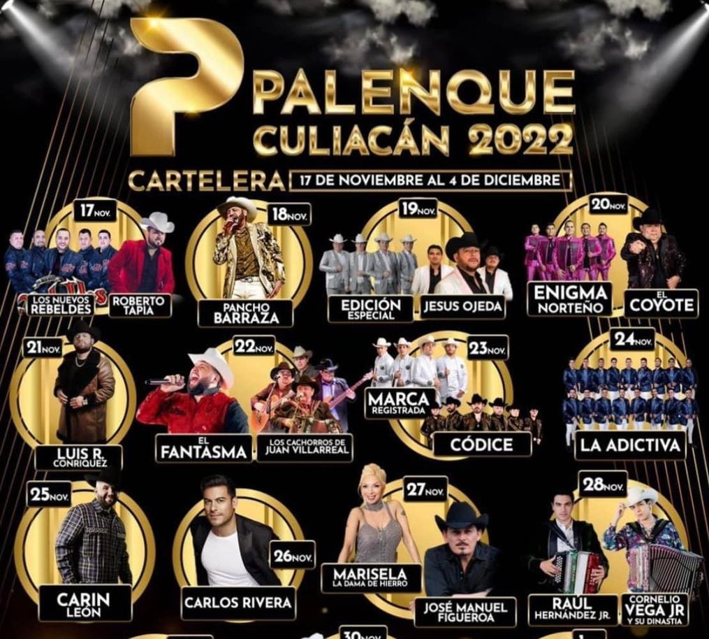 Estos son los artistas que engalanarán el Palenque Culiacán 2022