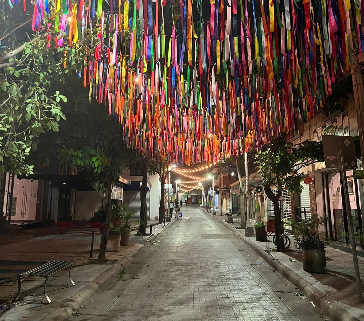 VIDEO | No fueron las lluvias, camión repartidor acaba con decoración de una calle del centro de Culiacán
