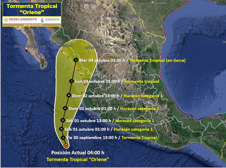 ¡Hay cambios en los pronósticos! ‘Orlene’ estaría impactando por Mazatlán la madrugada del día martes