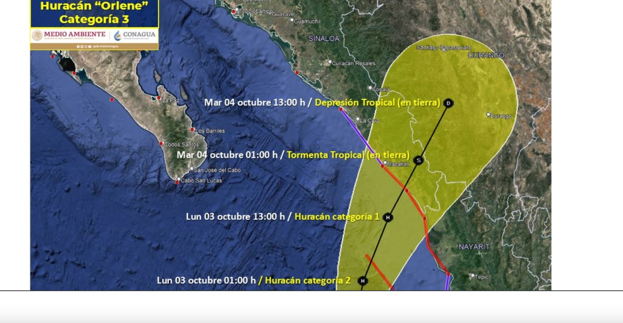 En Escuinapa y Rosario, será el impacto del huracán ‘Orlene’: SMN