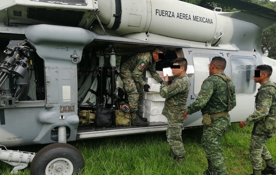 Ejército y Fuerza Aérea aseguran 340 kilos de cocaína al interceptar avioneta en Chiapas