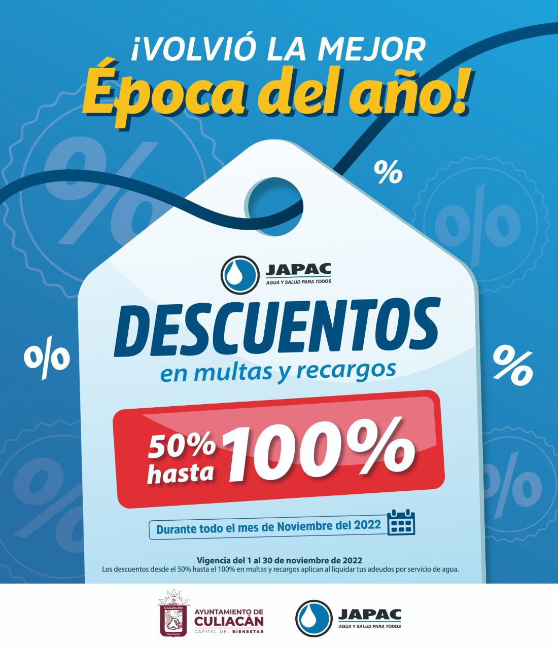 Japac inicia campaña de descuentos de hasta el 100% en multas y recargos