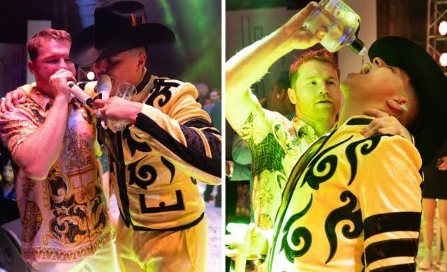 “Canelo” Álvarez y Grupo Firme, juntos de nuevo en una fiesta en Los Mochis