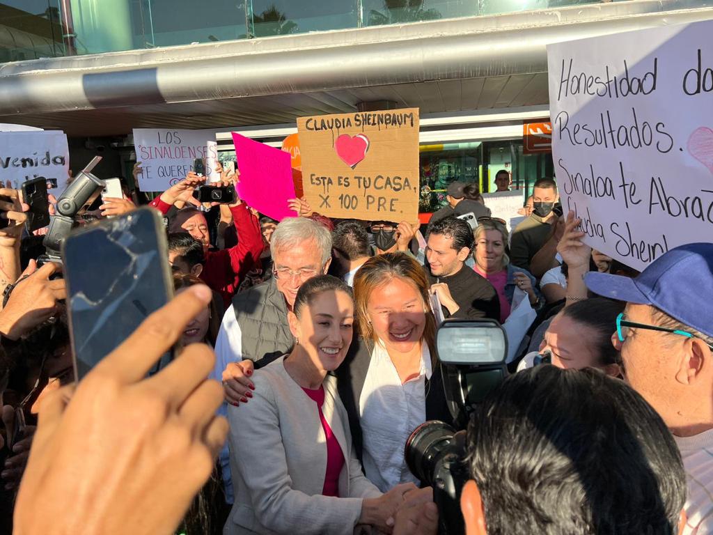 Al grito de “Presidenta” reciben simpatizantes a Claudia Sheinbaum en Sinaloa