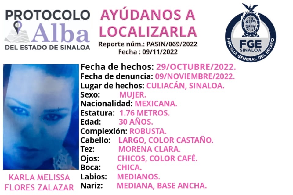 En Culiacán, la Fiscalía emite fichas de búsqueda para localizar a joven madre y a sus tres hijos menores