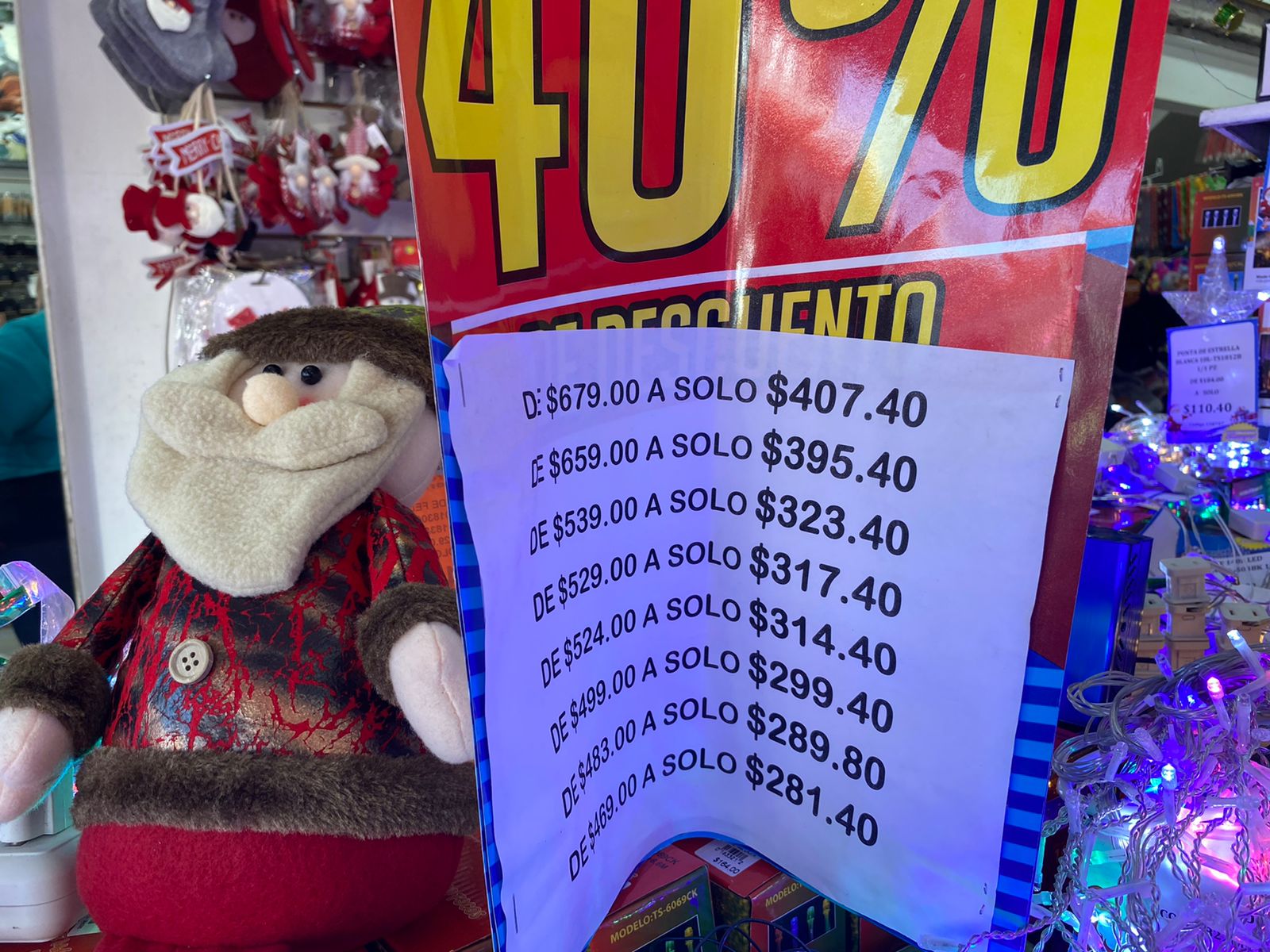 ¿Casi 600 un adorno de unicel? Luces navideñas y otros artículos alcanzan altos costos en Mazatlán
