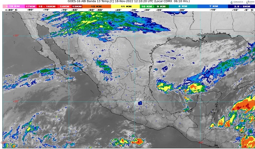 Ingresará el frente frío No 10 al norte del país en horas de la tarde; hoy Sinaloa estará entre los 30 y 35 grados