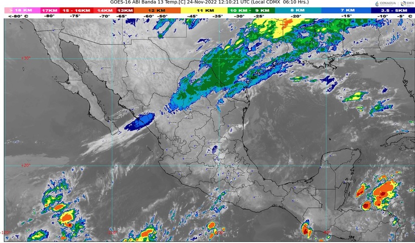 Llega la primera tormenta invernal de la temporada este día con la entrada al país del frente frío No 11