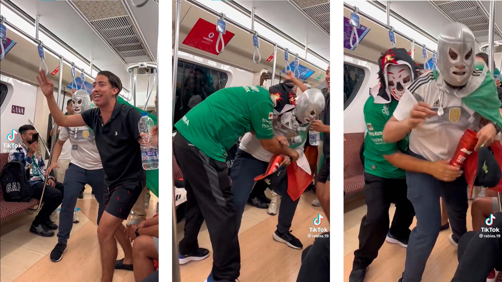 ‘A dos de tres caídas’, Mexicanos dan espectáculo de lucha libre en el metro de Qatar (video viral)