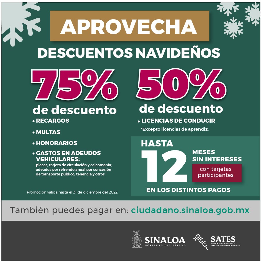 ¡Atención contribuyente! Autoriza Rocha descuentos navideños para deudores de impuestos vehiculares