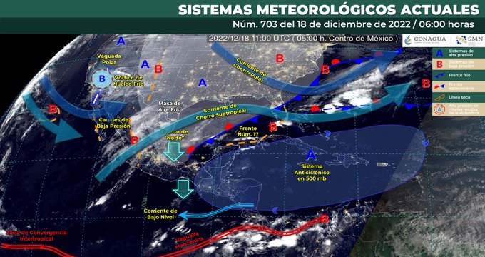 Pronostican clima fresco por la mañana y cálido en la tarde en Sinaloa; así serán los efectos del frente 17 en México
