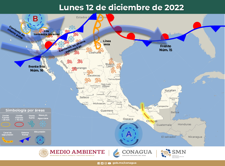 El frente frío No 16 y la segunda tormenta invernal de la época se unirán para bajar las temperaturas en Sinaloa