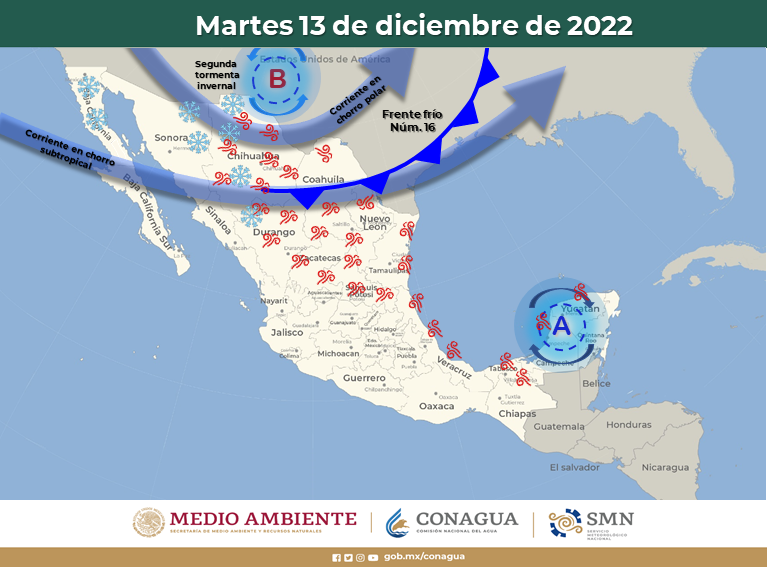 Amanecen Salvador Alvarado y Angostura a 8 grados; la segunda tormenta invernal se hará sentir en el país