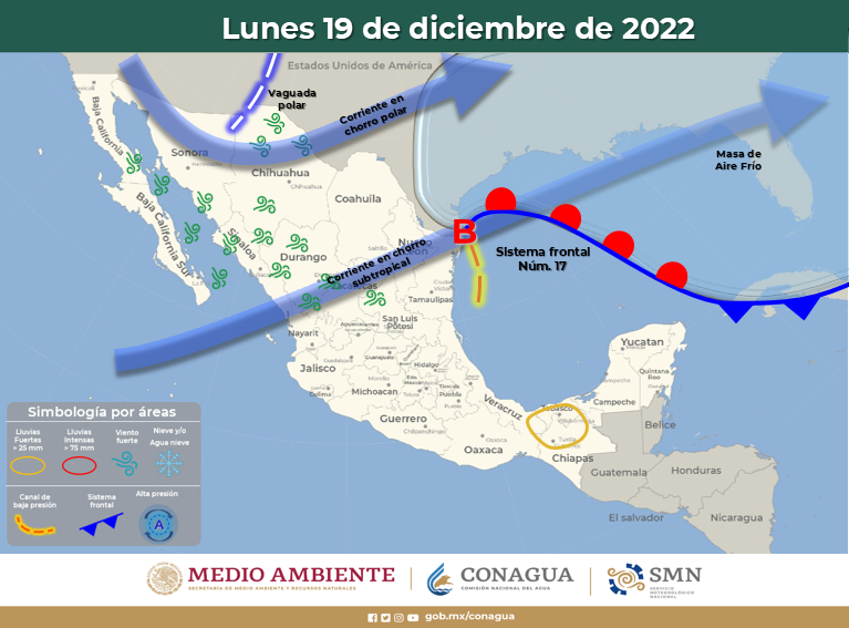 ¡Aguas con el sombrero! Vientos de hasta 60 km/h se esperan hoy en Sinaloa debido a una vaguada polar