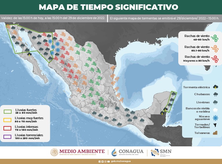 Chubascos de 5 a 25 milímetros se esperan hoy en Sinaloa; el frente frío No. 20 se posiciona sobre el noroeste