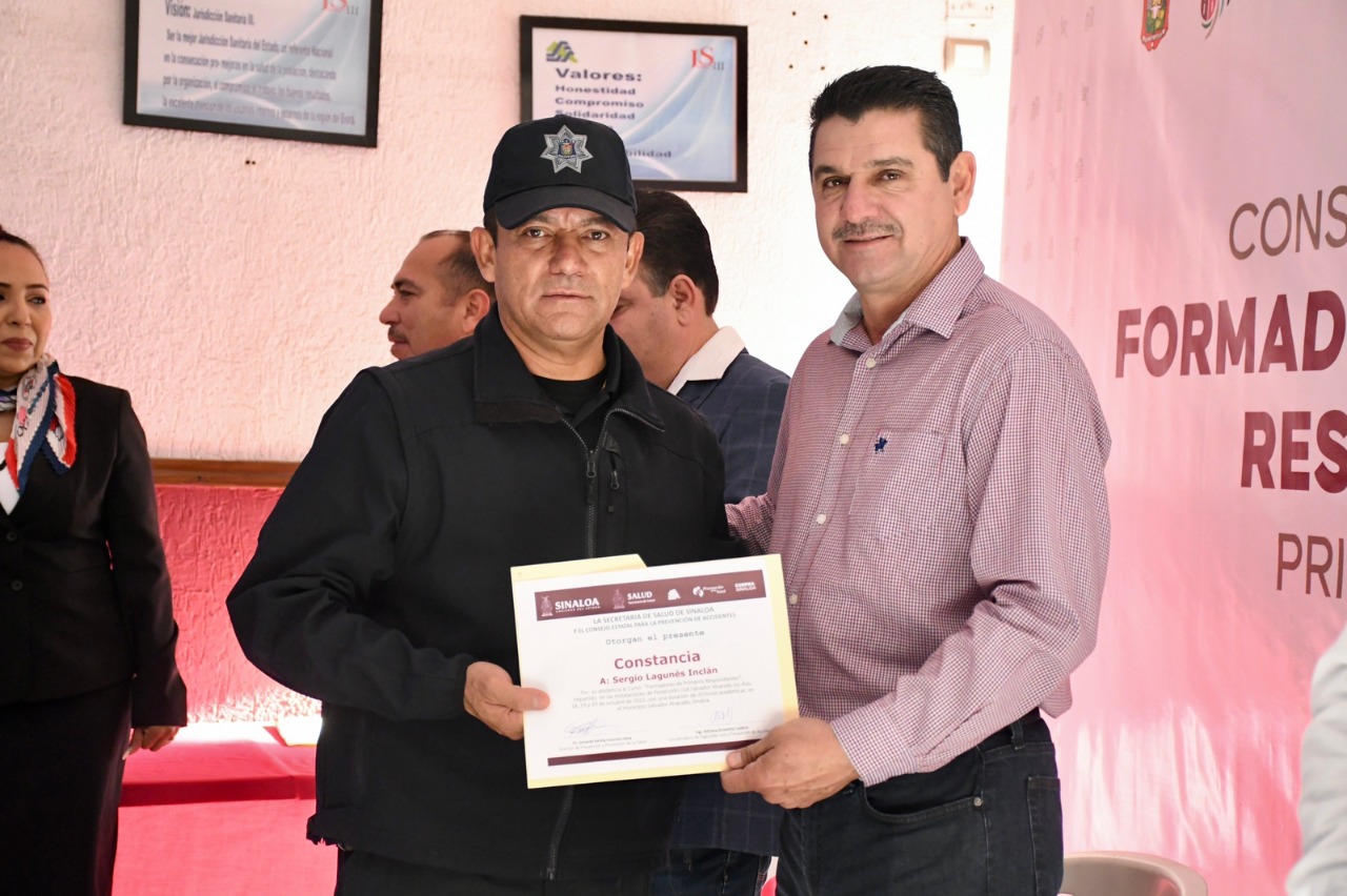 Agentes municipales culminan capacitación en primeros auxilios, en Salvador Alvarado