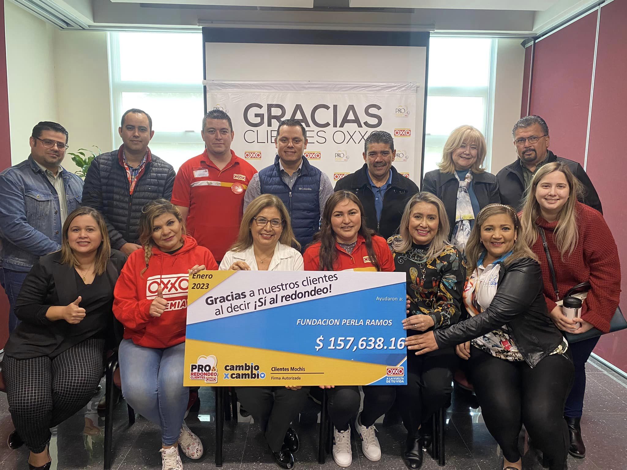 Agradece Fundación Perla Ramos AC entrega del redondeo Oxxo; se aplicará recursos en la construcción de comedor comunitario