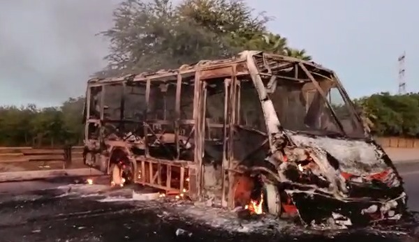 Suspenden temporalmente servicio del transporte público en Culiacán; hay 4 camiones vandalizados