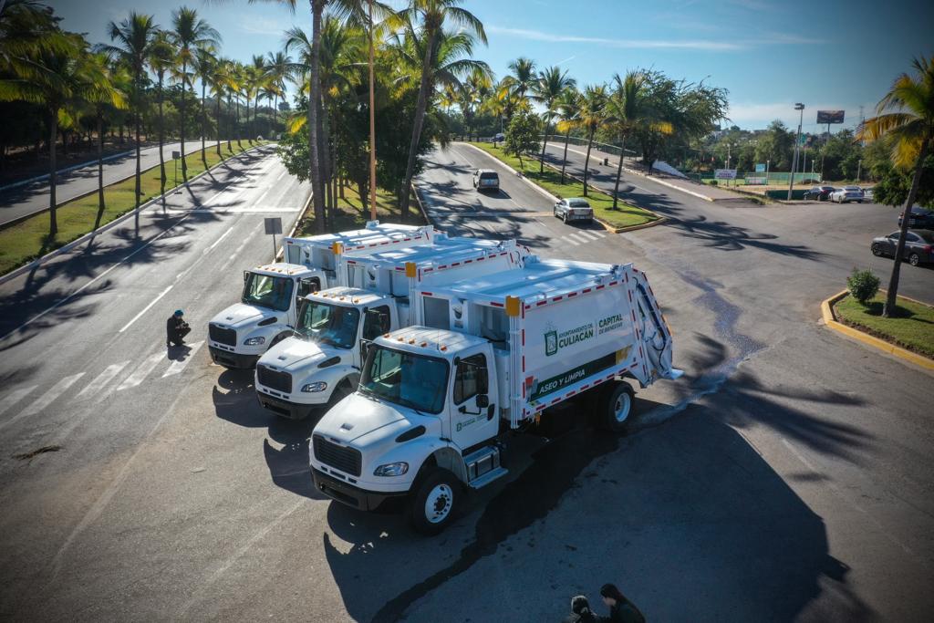 ¡Otros tres! Llegan más camiones recolectores de basura a Culiacán