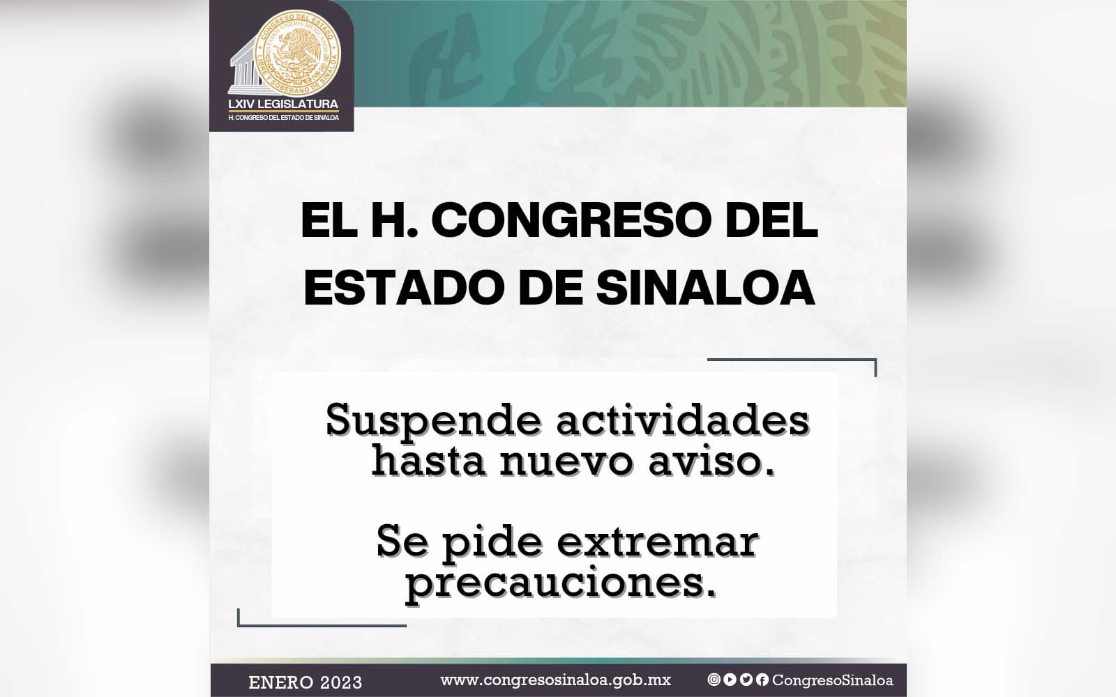 Suspende Congreso del Estado labores por bloqueos y balaceras en Culiacán