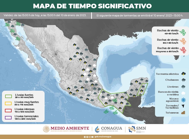 Por la tarde-noche se dejarán sentir los efectos del frente frío No 23 sobre el noroeste del país y Sinaloa