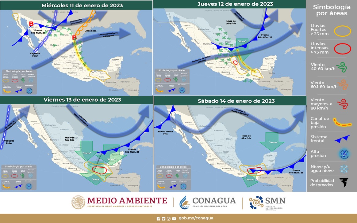 Avanza el frente frío No 23 hacía el interior del país y Sinaloa se mantendrá por debajo de los 35 grados