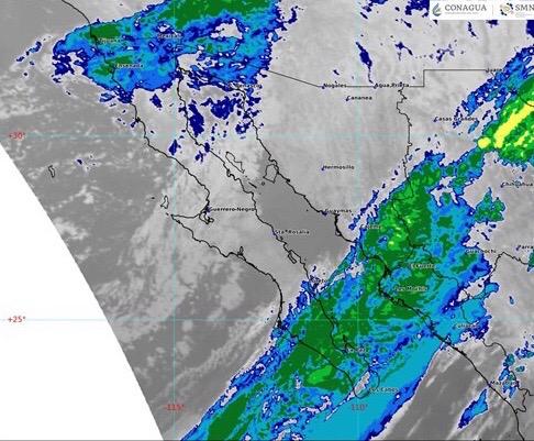 Lluvias puntuales fuertes de 25 a 50 milímetros se esperan esta mañana en el centro y norte de Sinaloa