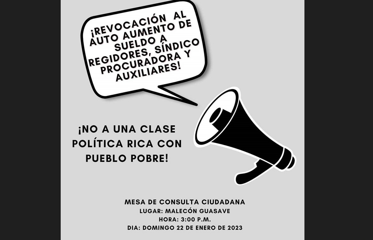Ciudadanos convocan a revocación para sueldos de regidores, síndica y auxiliares en Guasave