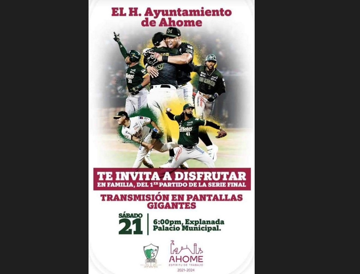 Instalarán pantallas gigantes en explanada del Ayuntamiento de Ahome para que aficionados vean la final de la LMP