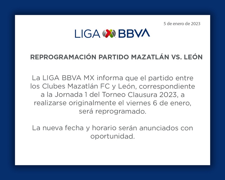 Mazatlán Fc vs León se pospone por la violencia en Sinaloa