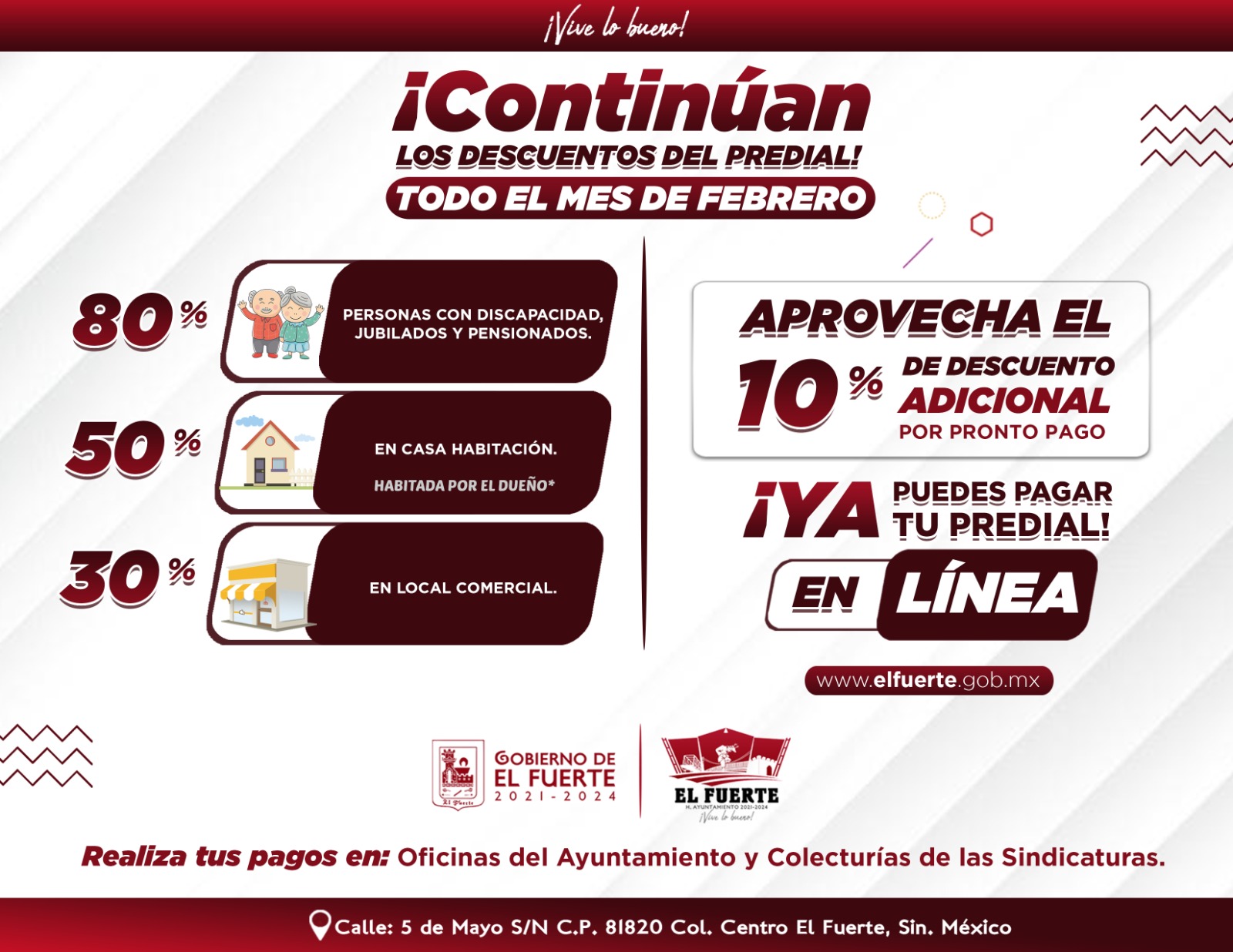 Ayuntamiento de El Fuerte anuncia plataforma para pago de predial en línea