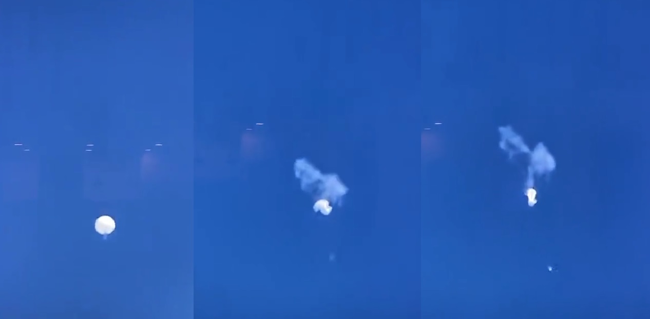 (Videos) Reportan derribamiento de ‘globo espía’ chino en EU y cierre 3 aeropuertos por ‘seguridad nacional’