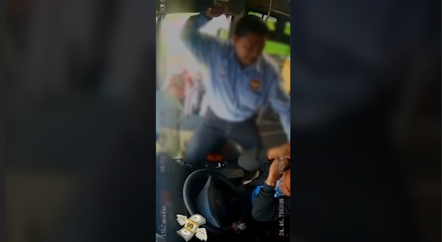 (VIDEO) Hombre golpea brutalmente a camionero de la ruta Lomita-Cañadas en Culiacán