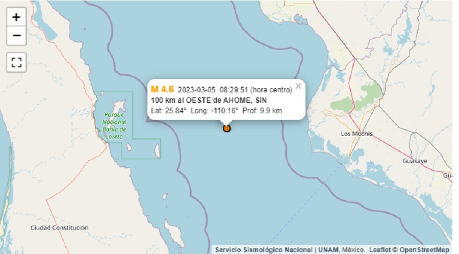 ¡Se siente en Ahome! Sismo de 4.6 con epicentro en Huatabampo, Sonora