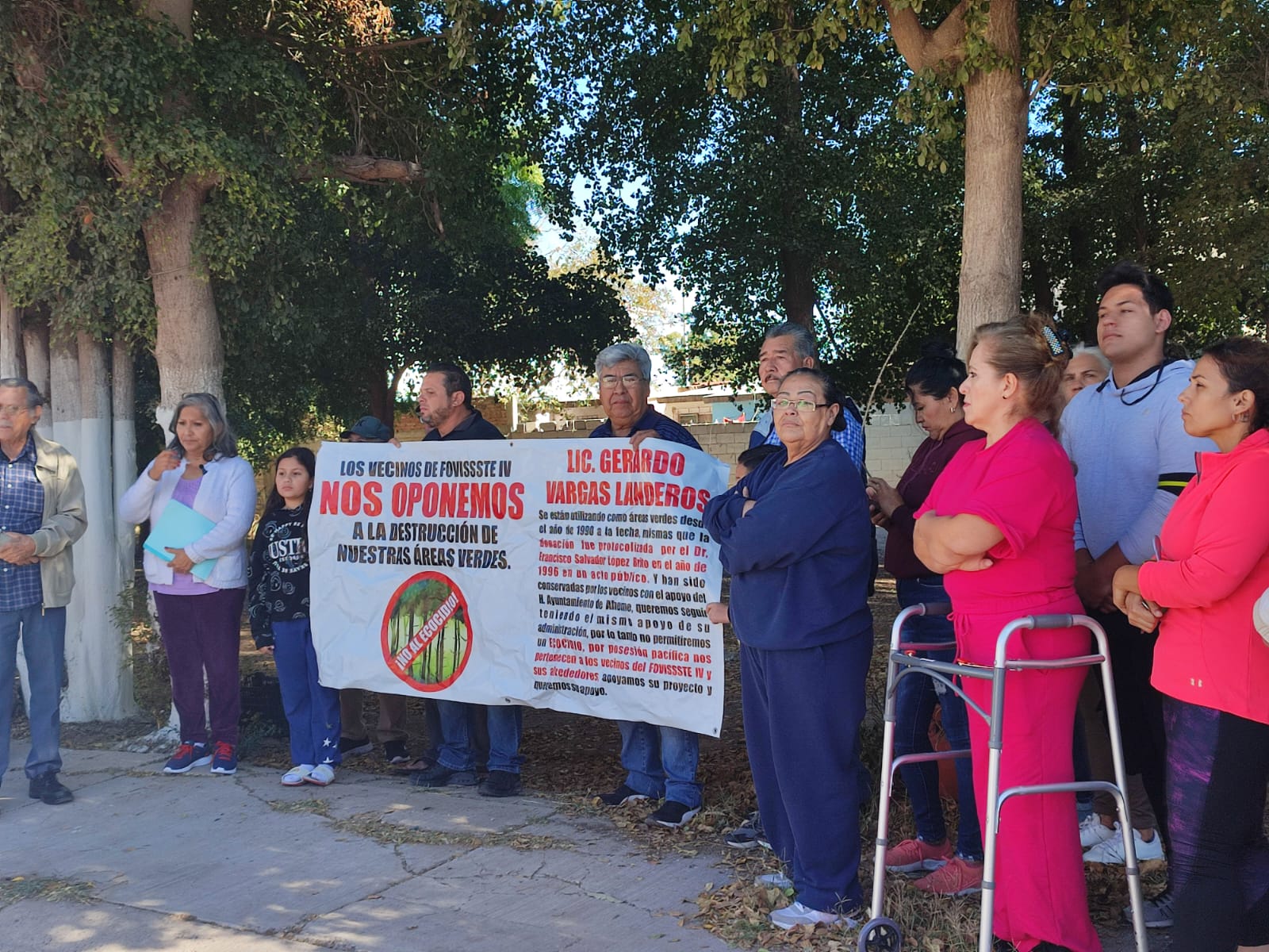 ¡Alzan la voz! Vecinos del Fovissste IV exigen alto a ecocidio; defienden sus áreas verdes